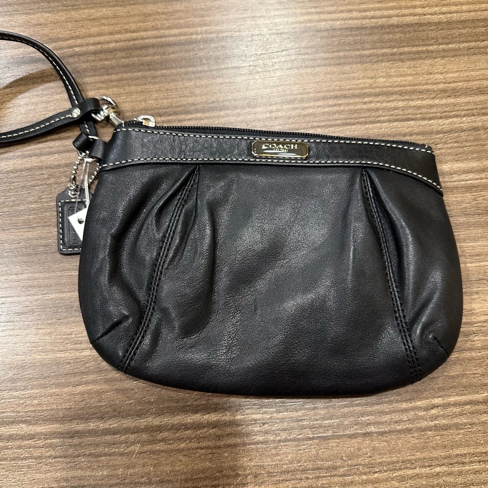 Coach black wristlet